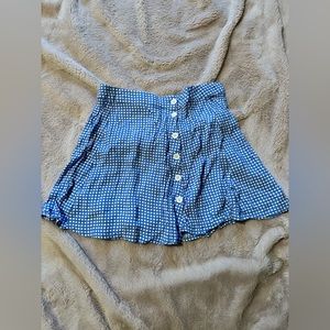 Forever21 blue and white checkered button up skirt
